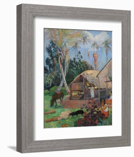 The Black Pigs-Paul Gauguin-Framed Art Print