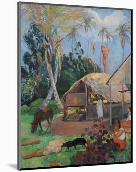The Black Pigs-Paul Gauguin-Mounted Art Print