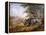 The Black Rhinoceros Charging-Thomas Baines-Framed Premier Image Canvas