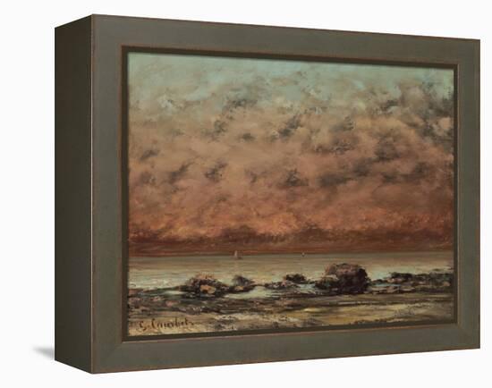 The Black Rocks at Trouville, 1865-66-Gustave Courbet-Framed Stretched Canvas