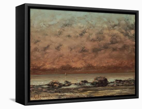 The Black Rocks at Trouville, 1865-66-Gustave Courbet-Framed Stretched Canvas
