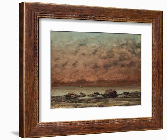 The Black Rocks at Trouville, 1865-66-Gustave Courbet-Framed Premium Giclee Print