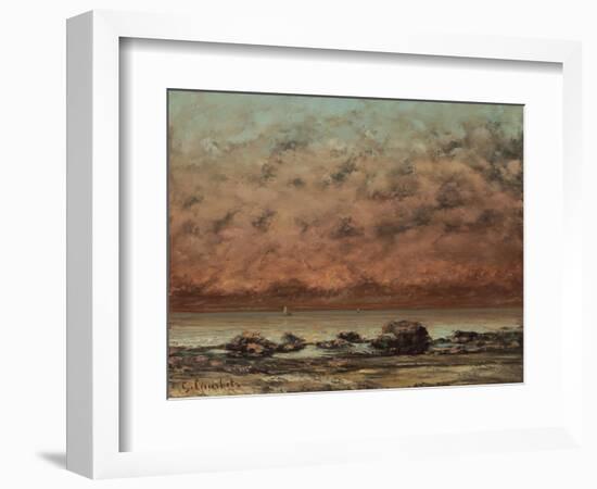 The Black Rocks at Trouville, 1865-66-Gustave Courbet-Framed Premium Giclee Print