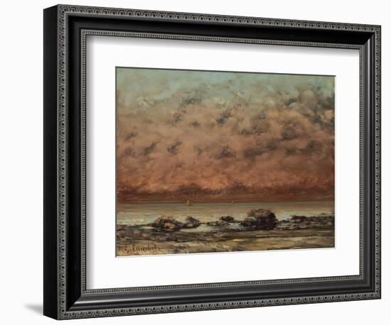 The Black Rocks at Trouville, 1865-66-Gustave Courbet-Framed Premium Giclee Print