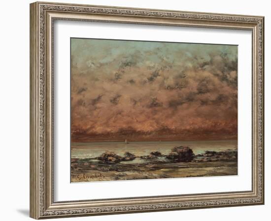 The Black Rocks at Trouville, 1865-66-Gustave Courbet-Framed Art Print