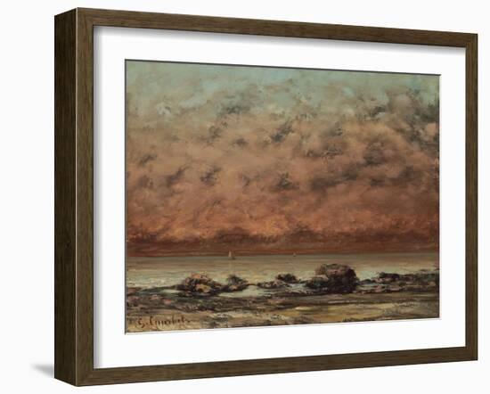 The Black Rocks at Trouville, 1865-66-Gustave Courbet-Framed Art Print