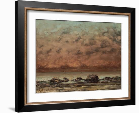 The Black Rocks at Trouville, 1865-66-Gustave Courbet-Framed Art Print