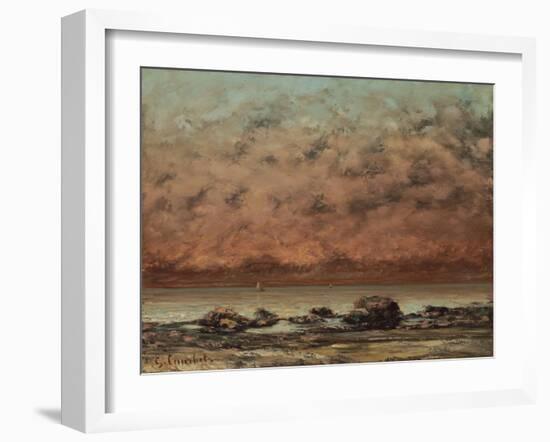 The Black Rocks at Trouville, 1865-66-Gustave Courbet-Framed Art Print