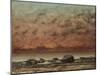 The Black Rocks at Trouville, 1865-66-Gustave Courbet-Mounted Art Print