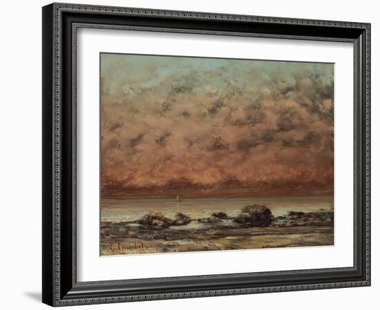 The Black Rocks at Trouville, 1865-66-Gustave Courbet-Framed Art Print