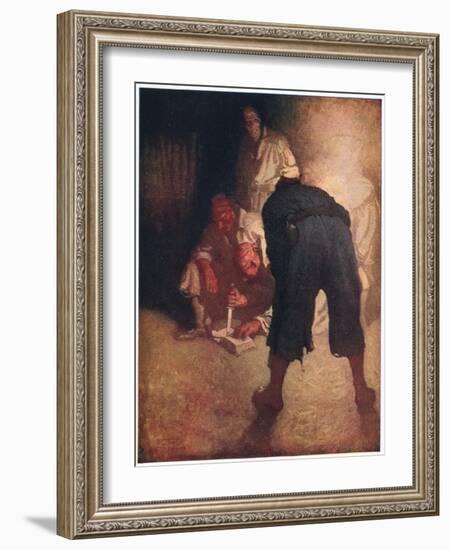 The Black Spot: about Half Way down the Slope to the Stockade, They Were Collected in a Group (Colo-Newell Convers Wyeth-Framed Giclee Print