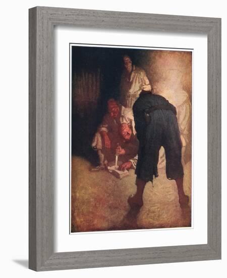 The Black Spot: about Half Way down the Slope to the Stockade, They Were Collected in a Group (Colo-Newell Convers Wyeth-Framed Giclee Print