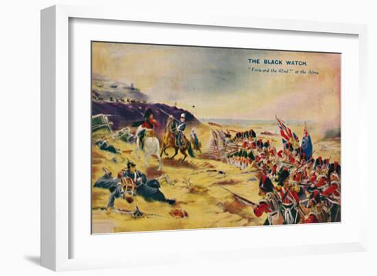 'The Black Watch. Forward the 42nd! at the Alma', 1854, (1939)-Unknown-Framed Giclee Print