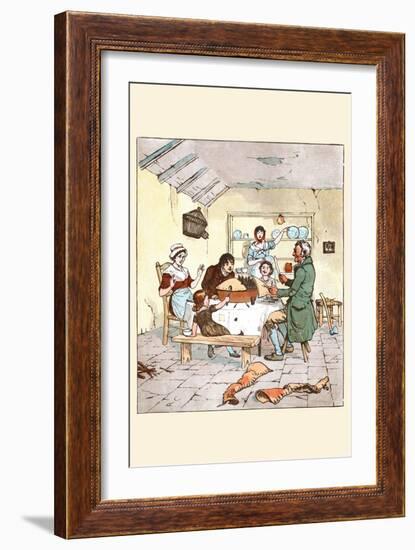 The Blackbirds Baked in a Pie Began Singing When the Pie Was Opened-Randolph Caldecott-Framed Art Print