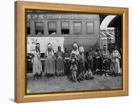 The Blackfeet Indians from Glacier National Park-null-Framed Premier Image Canvas