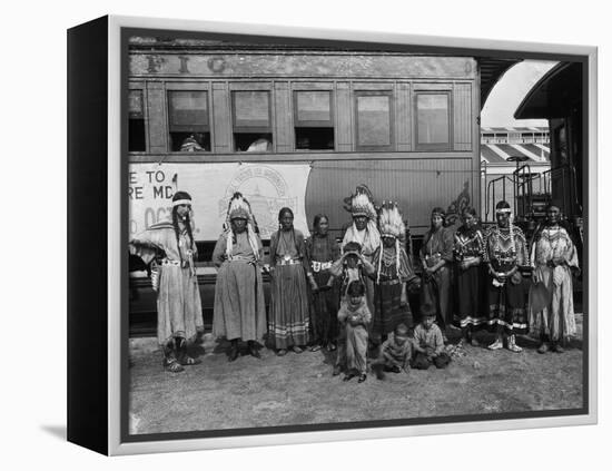 The Blackfeet Indians from Glacier National Park-null-Framed Premier Image Canvas