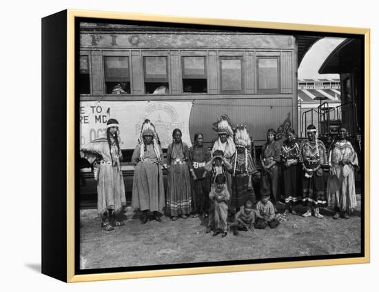 The Blackfeet Indians from Glacier National Park-null-Framed Premier Image Canvas