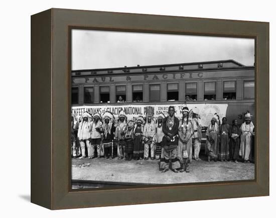 The Blackfeet Indians from Glacier National Park-null-Framed Premier Image Canvas