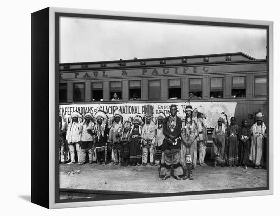 The Blackfeet Indians from Glacier National Park-null-Framed Premier Image Canvas