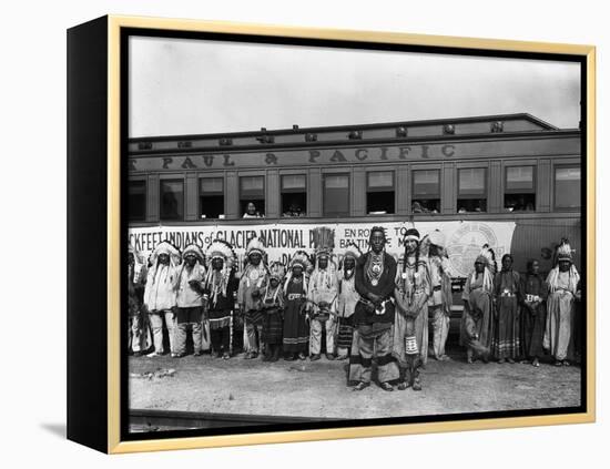 The Blackfeet Indians from Glacier National Park-null-Framed Premier Image Canvas