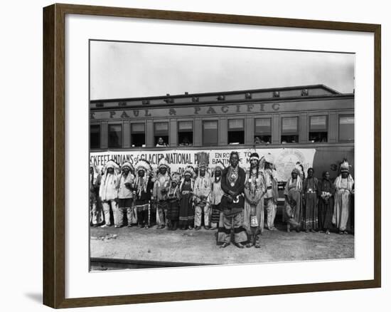 The Blackfeet Indians from Glacier National Park-null-Framed Photographic Print