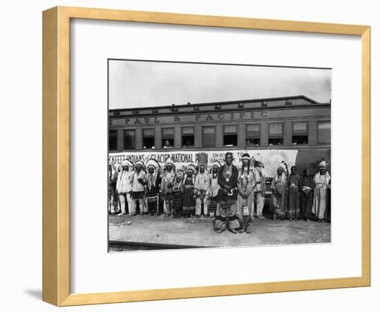 The Blackfeet Indians from Glacier National Park-null-Framed Photographic Print