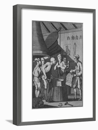 'The Blacksmith lets his Iron grow cold attending to the Taylor's News', 1772-Unknown-Framed Giclee Print