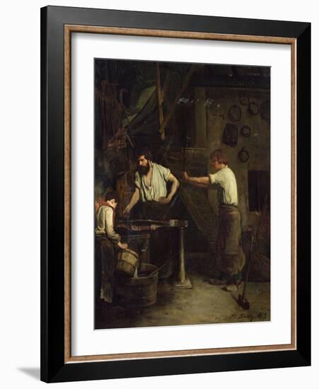 The Blacksmiths, Memory of Treport, 1857-Francois Bonvin-Framed Giclee Print
