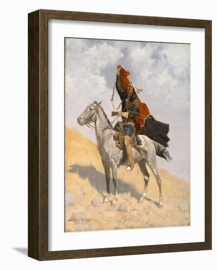 The Blanket Signal, C.1896 (Oil on Canvas)-Frederic Remington-Framed Giclee Print