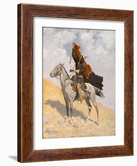 The Blanket Signal, C.1896 (Oil on Canvas)-Frederic Remington-Framed Giclee Print