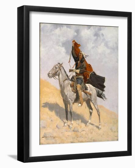 The Blanket Signal, C.1896 (Oil on Canvas)-Frederic Remington-Framed Giclee Print
