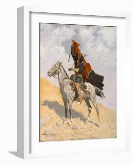 The Blanket Signal, C.1896 (Oil on Canvas)-Frederic Remington-Framed Giclee Print