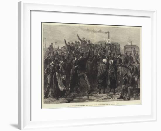 The Blantyre Colliery Explosion, Near Glasgow, Calling for Volunteers for the Exploring Parties-William Heysham Overend-Framed Giclee Print