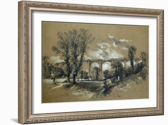 The Blatchford Viaduct, C1835 (Pencil with Wash on Paper)-John Cooke Bourne-Framed Giclee Print