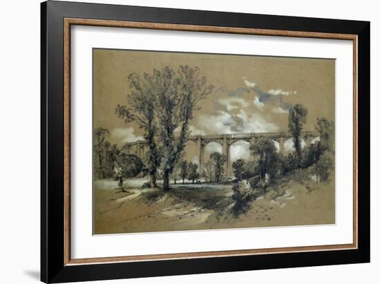 The Blatchford Viaduct, C1835 (Pencil with Wash on Paper)-John Cooke Bourne-Framed Giclee Print