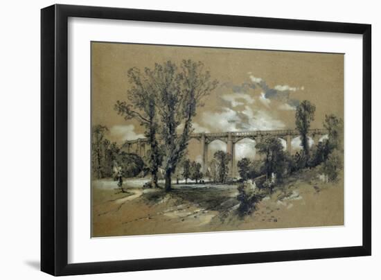 The Blatchford Viaduct, C1835 (Pencil with Wash on Paper)-John Cooke Bourne-Framed Giclee Print