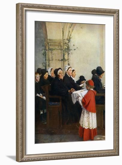 The Blessed Bread, C1879-Pascal Adolphe Jean Dagnan-Bouveret-Framed Giclee Print