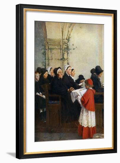 The Blessed Bread, C1879-Pascal Adolphe Jean Dagnan-Bouveret-Framed Giclee Print