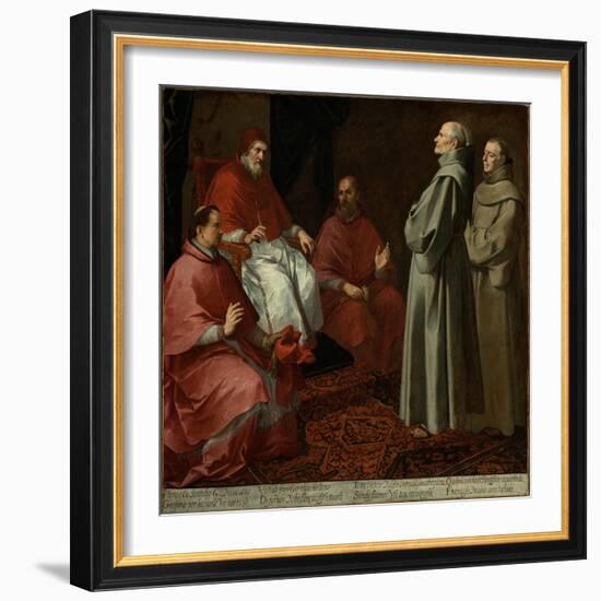 The Blessed Giles Before Pope Gregory IX, c.1645-1646-Bartolome Esteban Murillo-Framed Premium Giclee Print