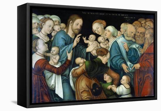 The Blessing of the Children, Weimar, 1538-Lucas Cranach the Elder-Framed Premier Image Canvas