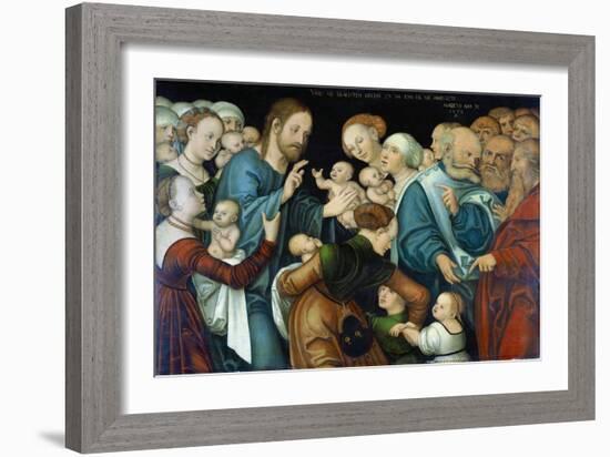 The Blessing of the Children, Weimar, 1538-Lucas Cranach the Elder-Framed Giclee Print