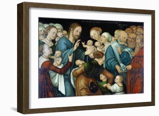 The Blessing of the Children, Weimar, 1538-Lucas Cranach the Elder-Framed Giclee Print