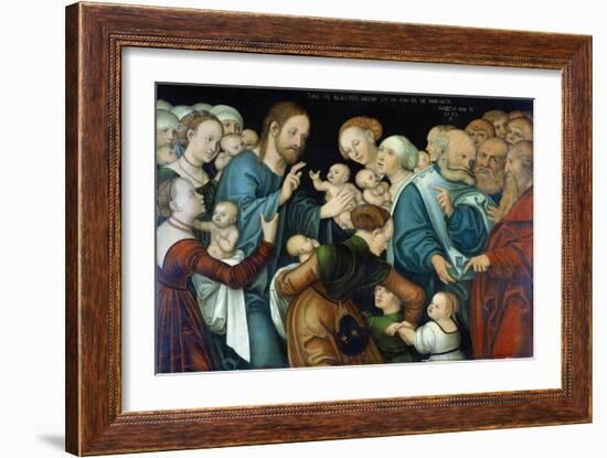 The Blessing of the Children, Weimar, 1538-Lucas Cranach the Elder-Framed Giclee Print