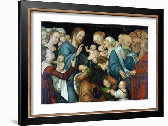 The Blessing of the Children, Weimar, 1538-Lucas Cranach the Elder-Framed Giclee Print