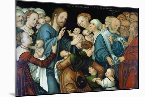 The Blessing of the Children, Weimar, 1538-Lucas Cranach the Elder-Mounted Giclee Print