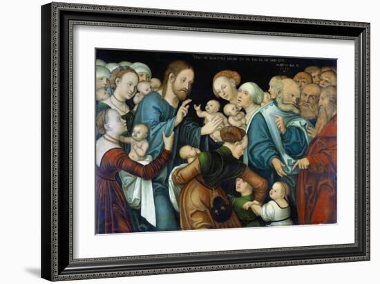 The Blessing of the Children, Weimar, 1538-Lucas Cranach the Elder-Framed Giclee Print