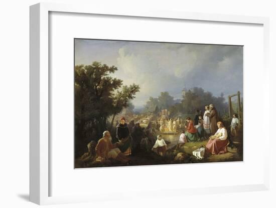 The Blessing of Waters in a Country Village, 1858-Ivan Petrovich Trutnew-Framed Giclee Print