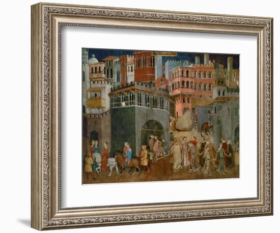 The Blessings of Good Government (Detail), Mural-Ambrogio Lorenzetti-Framed Giclee Print