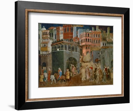 The Blessings of Good Government (Detail), Mural-Ambrogio Lorenzetti-Framed Giclee Print