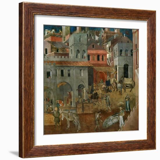 The Blessings of Good Government-Ambrogio Lorenzetti-Framed Giclee Print